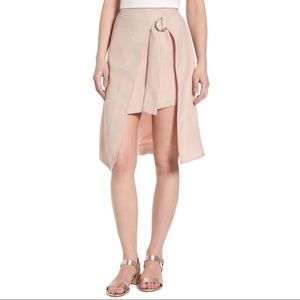 J.O.A. Pink Blush Pinstripe Wrap Skirt Size Medium